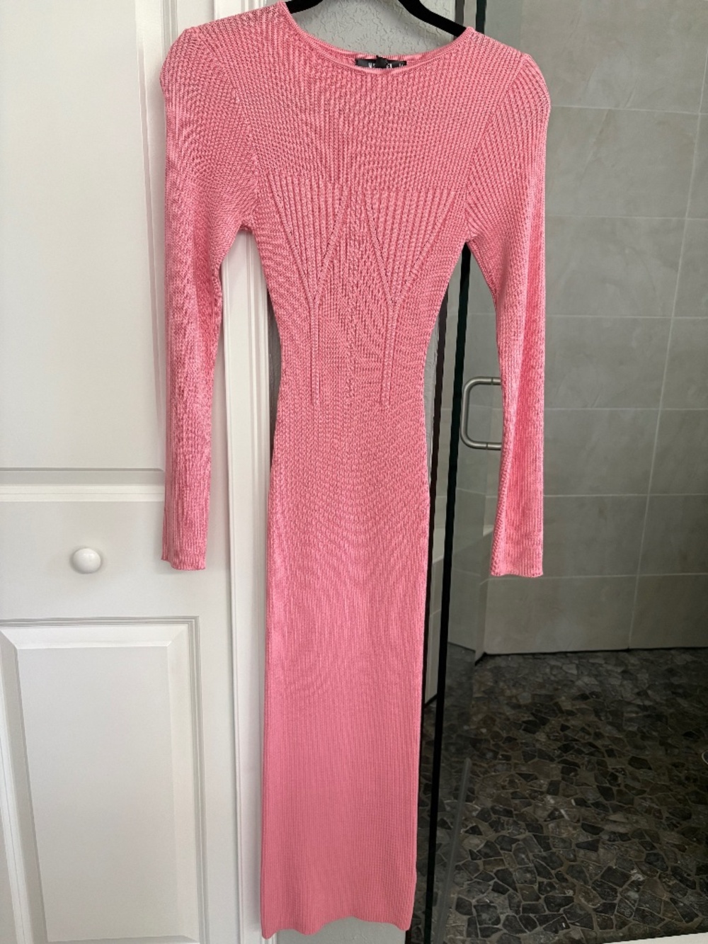 Pink sweater bodycon dress